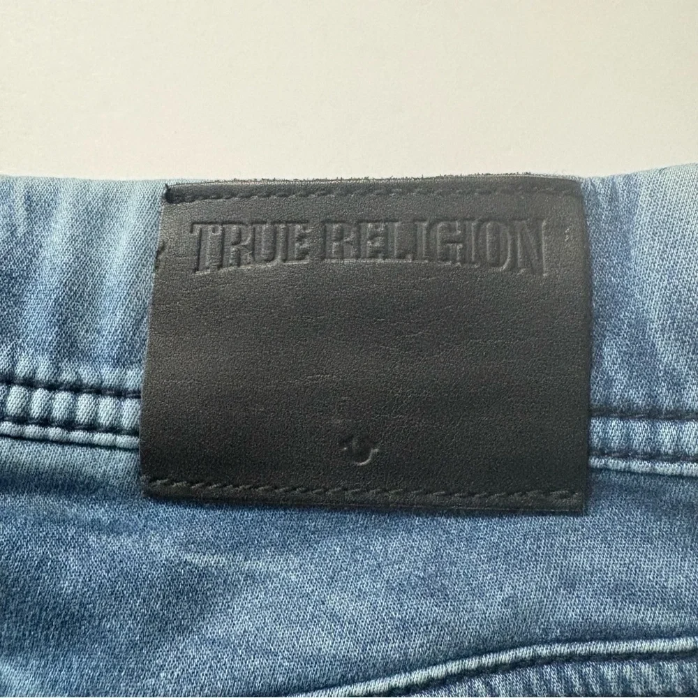 True Religion Dean Twisted Leg Light Blue Straight Sweatpants Drawstring Elastic